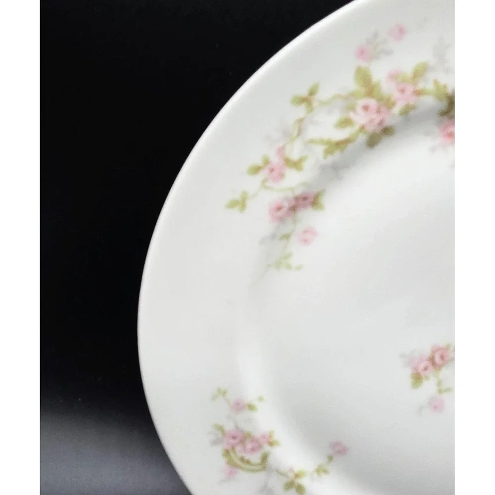 Set/4 Antique Haviland Limoges Dinner Plate Pink Rose 9.25